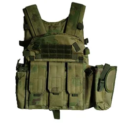 Chaleco táctico MOLLE portador de placa verde camuflaje – Airsoft y caza