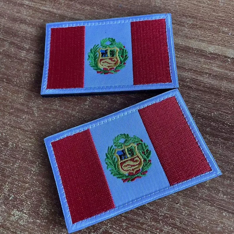 Parche táctico bordado bandera de Perú reflectante IR para mochila - imagen 5