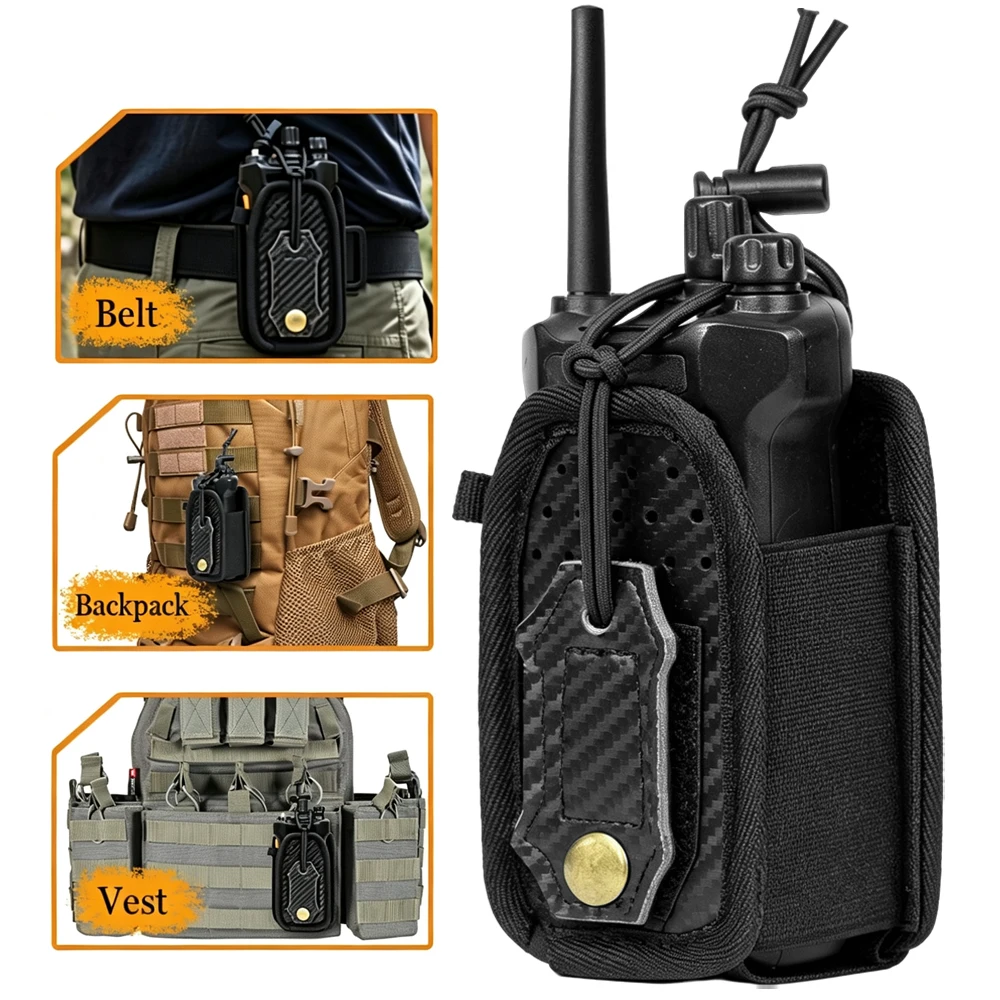 Funda táctica negra para radio portátil