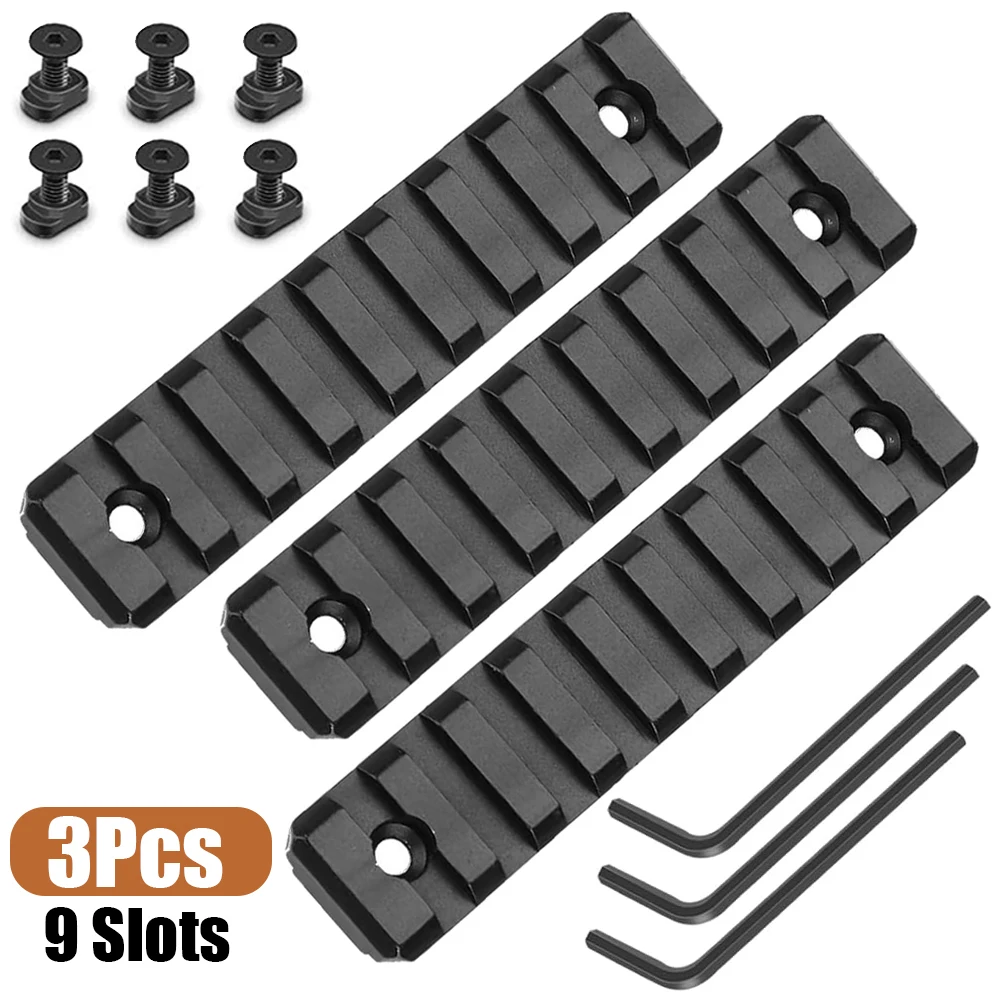 Riel Picatinny aluminio con tuercas en T y tornillos para arma - imagen 4