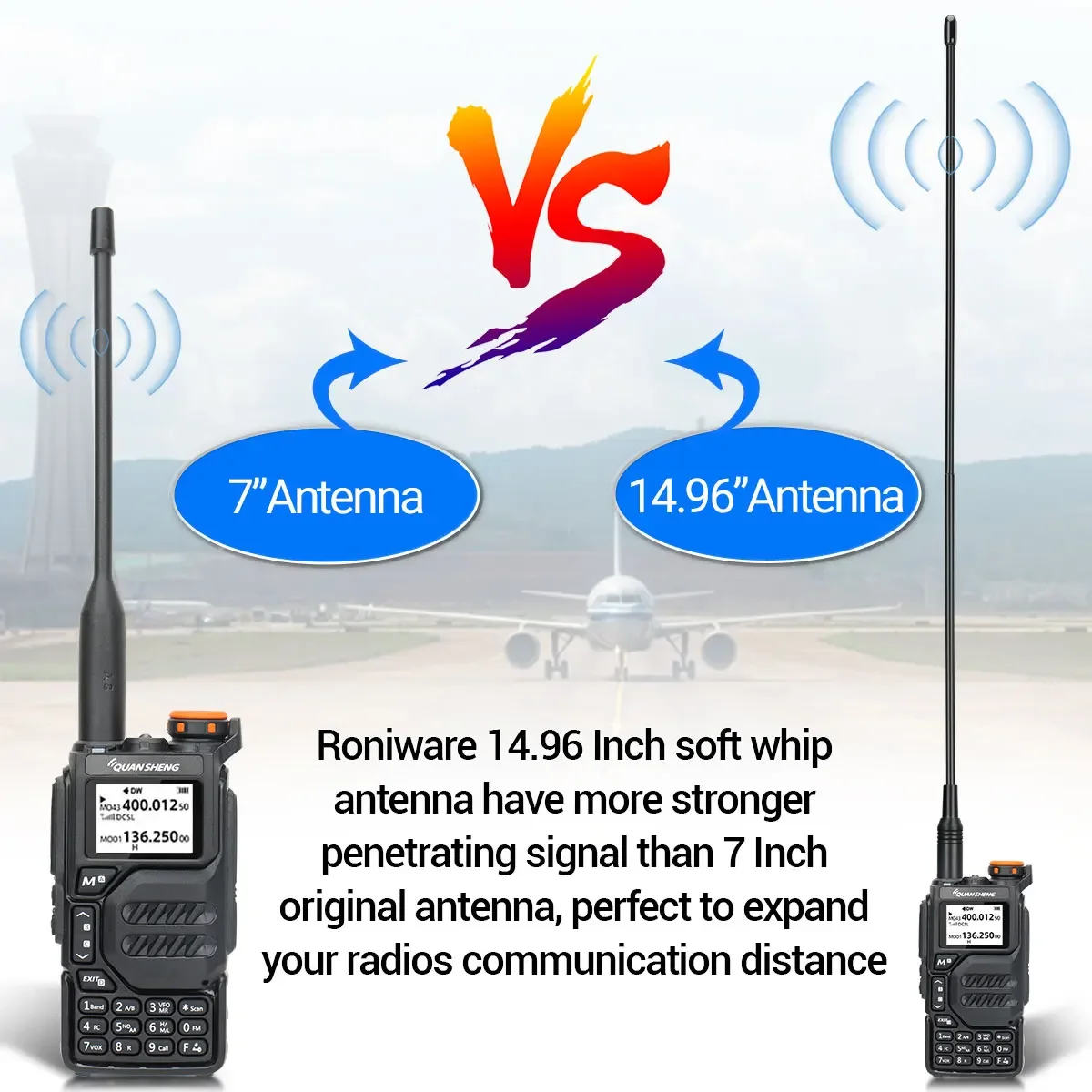 Antena VHF SMA hembra para walkie talkie radioaficionado - imagen 3