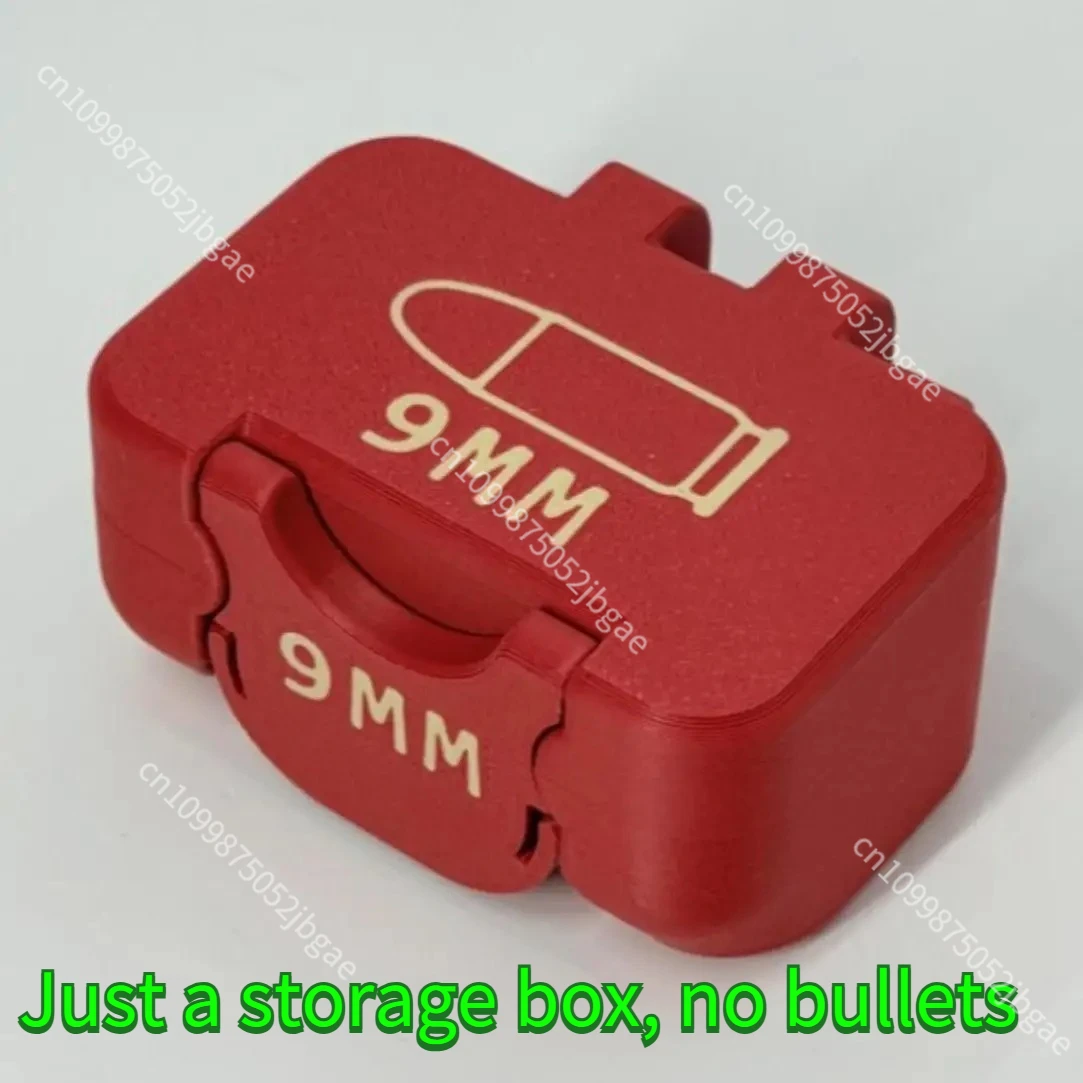 Caja almacenamiento munición 9mm bolsillo rojo impresa 3D portátil - imagen 4