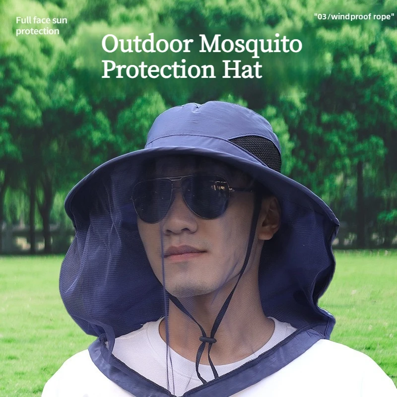 Sombrero táctico antimosquitos UV con malla plegable para pesca - imagen 5
