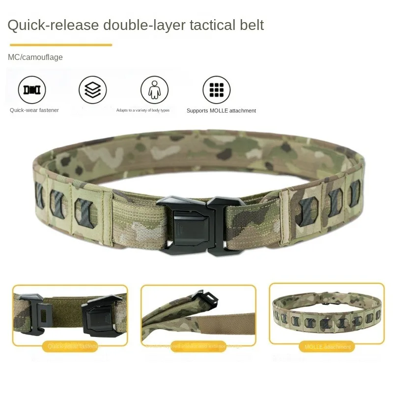 Cinturón táctico MOLLE Y DONG de doble capa con corte láser - imagen 5