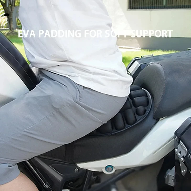 Cubierta asiento moto 3D EVA negro acolchado transpirable para motocicleta eléctrica - imagen 4