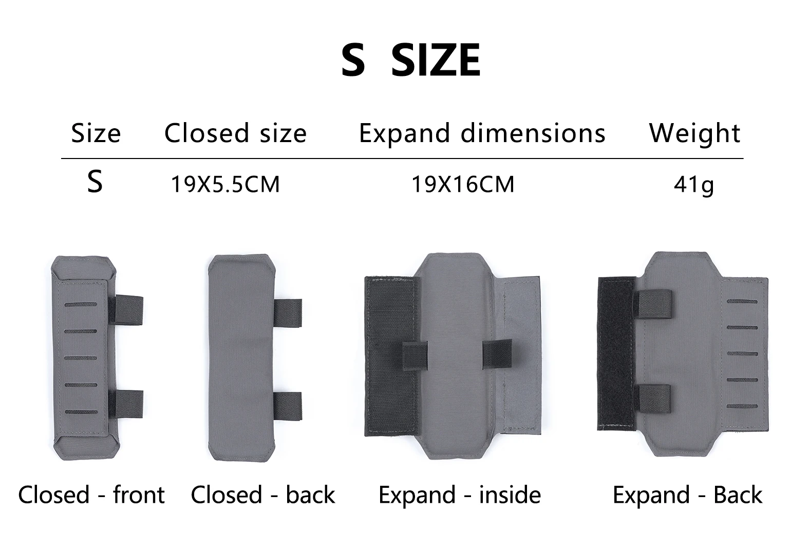 Vista lateral con bolsas MOLLE