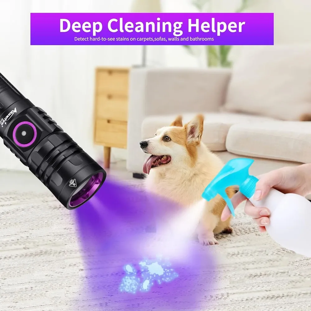 Linterna LED UV 365nm/395nm recargable USB luz negra profesional - imagen 2