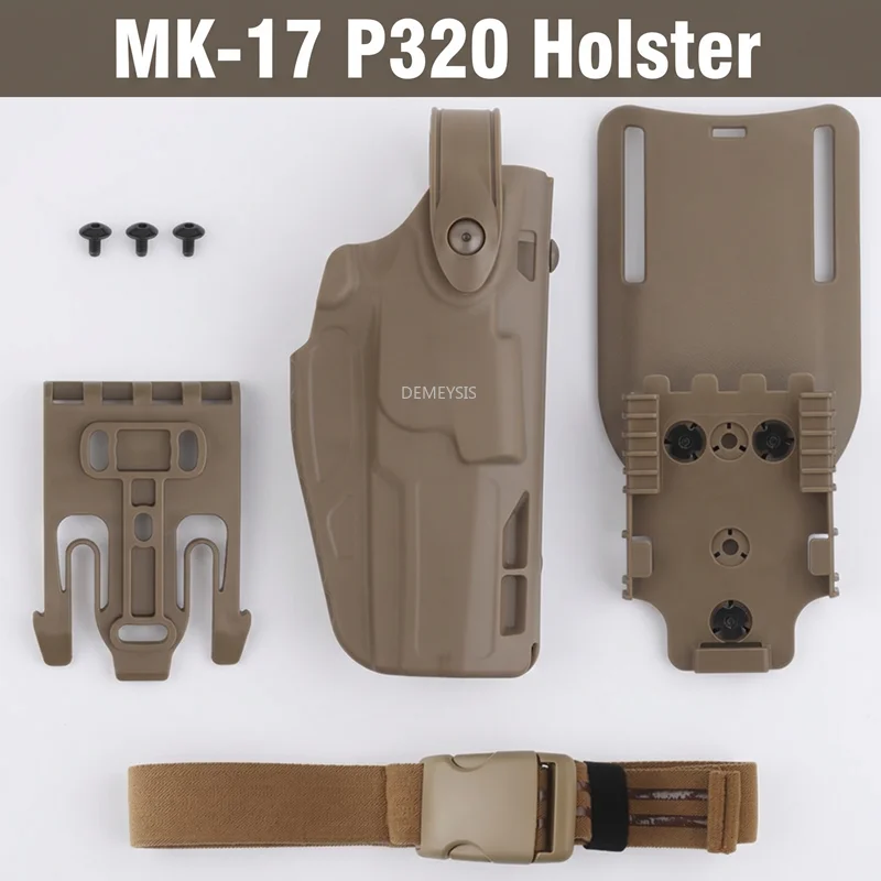Funda táctica pistola P320/M17 diestro con liberación rápida y pierna - imagen 4