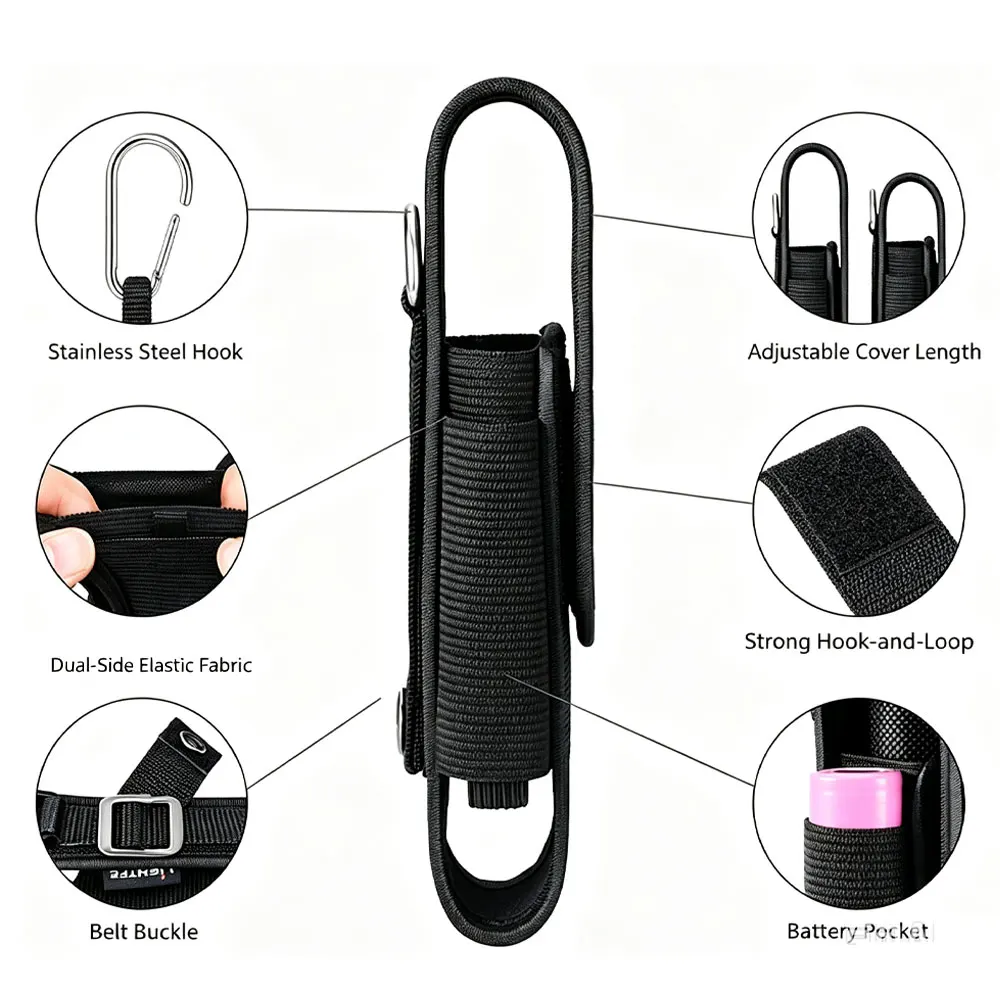 Funda de cinturón para linterna T307/T309 con mosquetón - imagen 4