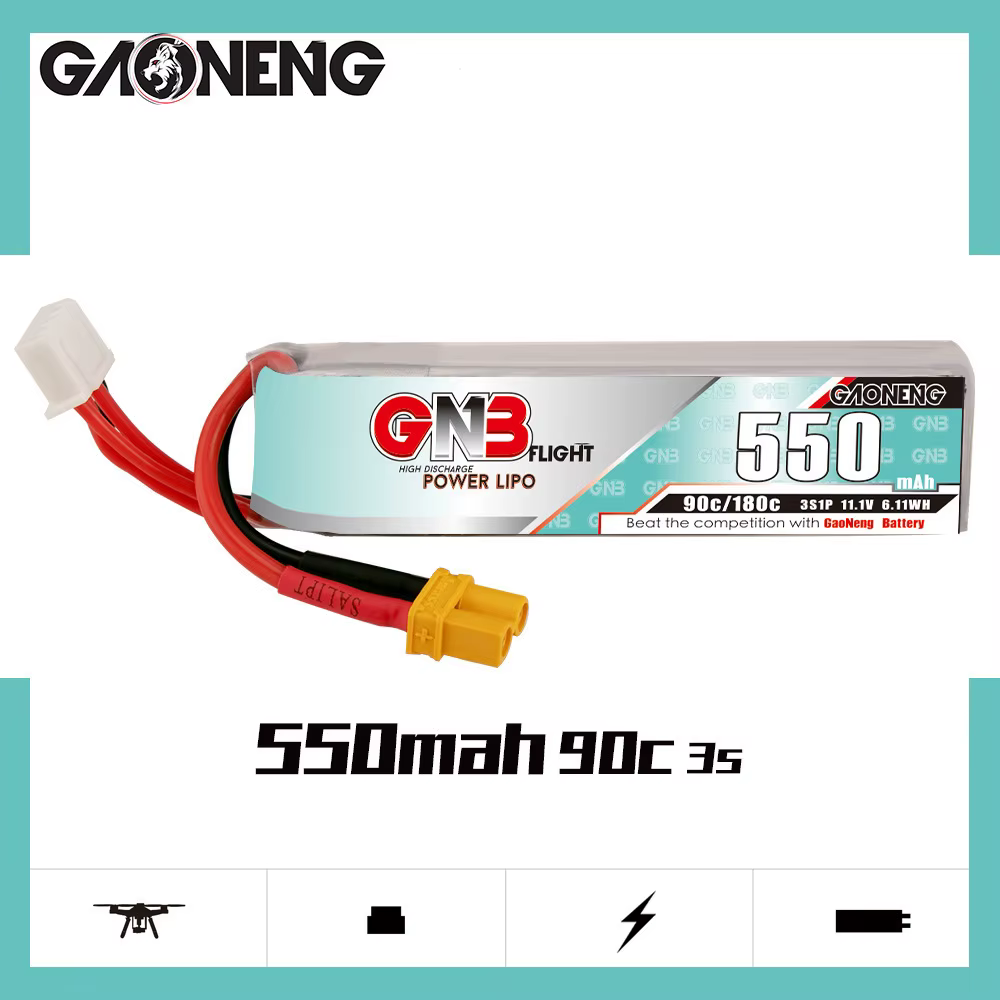 Batería LiPo GNB 3S 11,1V 550mAh 90C para FPV - imagen 5