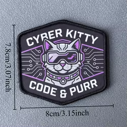 Parche táctico gato insignia moral gancho y bucle