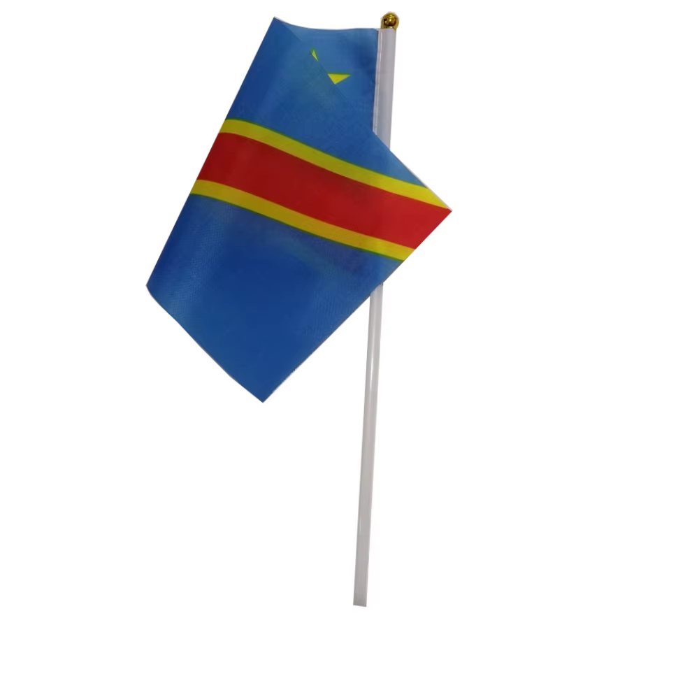 Bandera de la República Democrática del Congo ondulada ondeante a mano - imagen 4