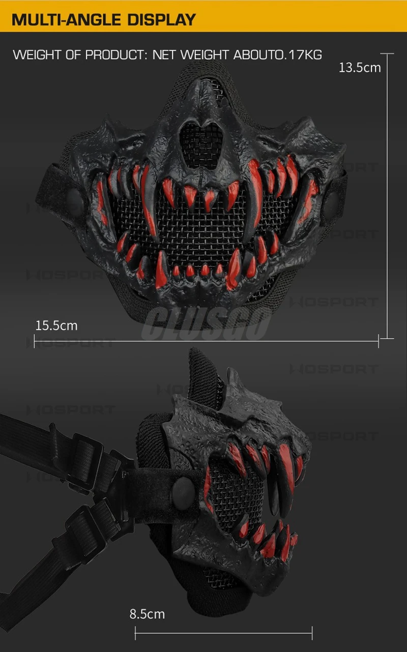 Mascarilla táctica ligera para combinar con casco o guantes