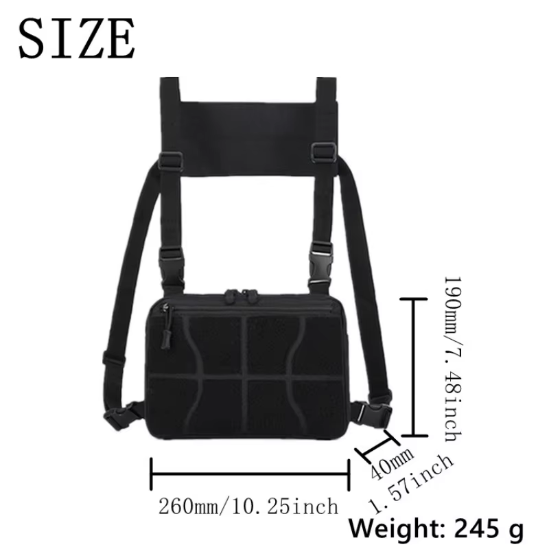 Bolsa táctica MOLLE pecho ajustable multifunción para herramientas