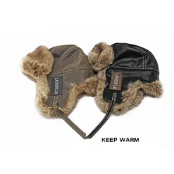 Gorro Ushanka aviador de invierno con orejeras y piel sintética