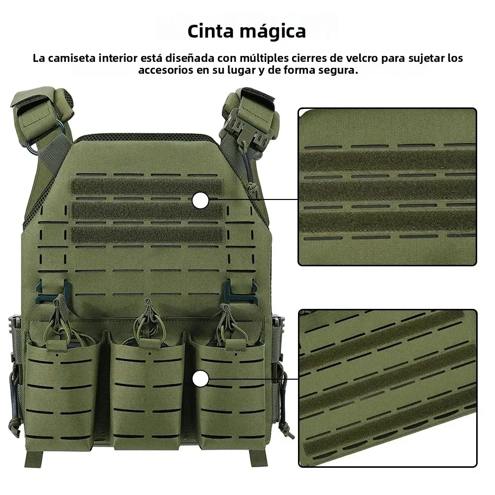 Chaleco táctico SINAIRSOFT LSR – Portaplacas láser liberación rápida MOLLE - imagen 3