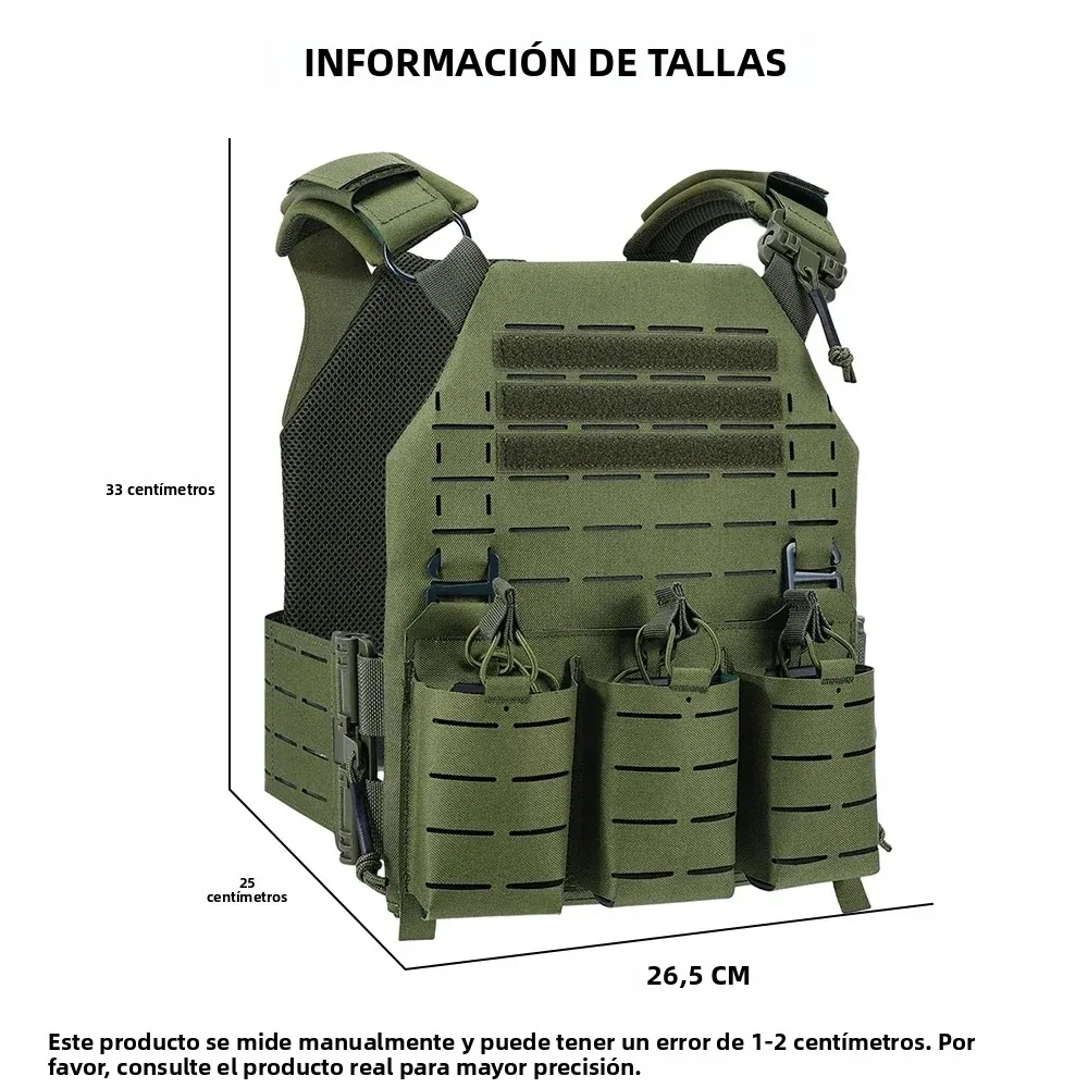 Chaleco táctico SINAIRSOFT LSR – Portaplacas láser liberación rápida MOLLE - imagen 2