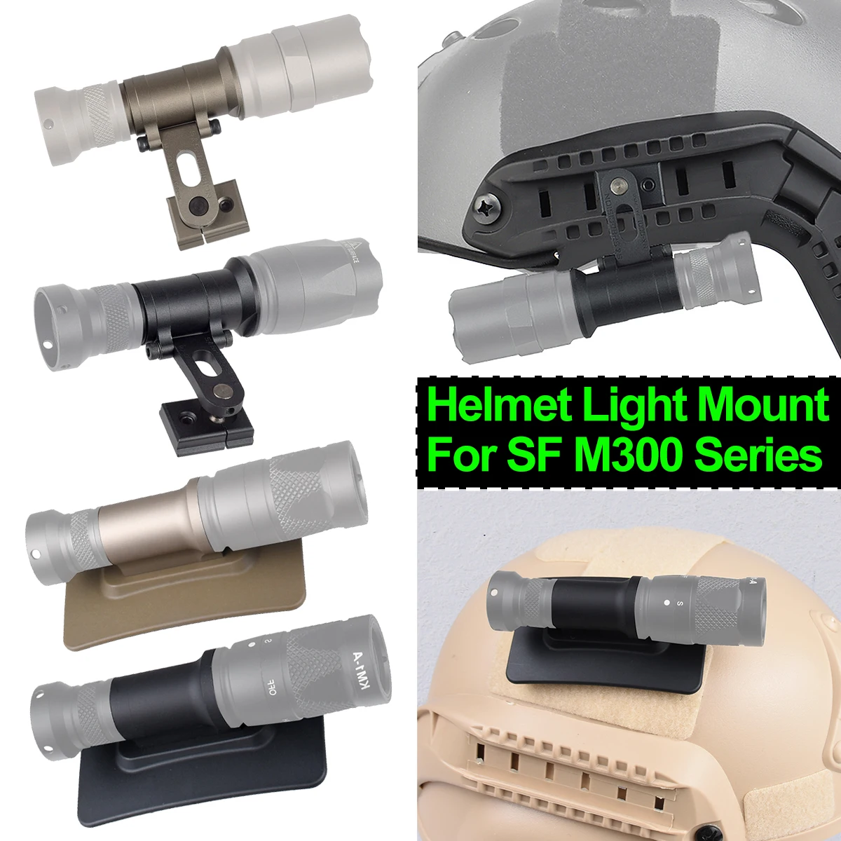 Soporte luz casco FAST Streamlight M300 Scout – Montura riel ARC militar