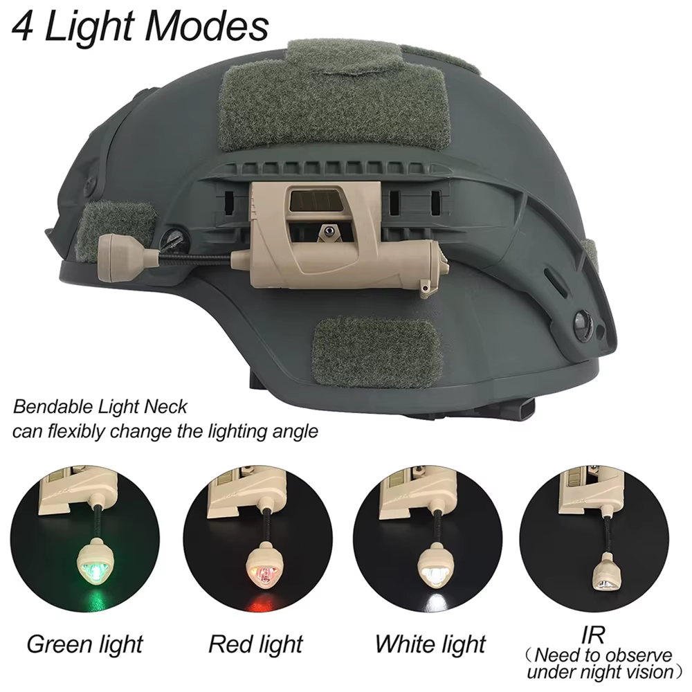 Luz táctica para casco - 4 modos, carga MPLS, LED para exteriores - imagen 4