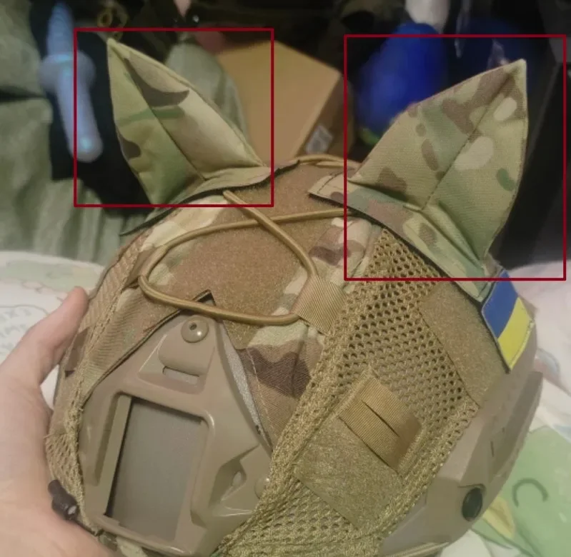 Parche con orejas de gato y velcro para fijación