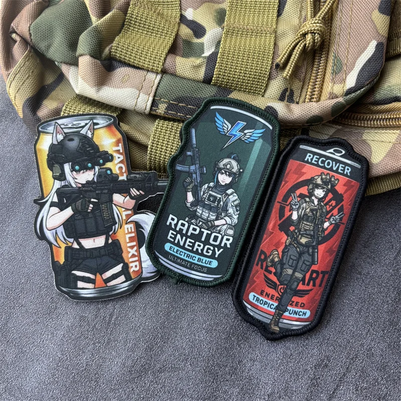 Parche táctico de moral gancho y bucle chica anime para brazalete - imagen 5