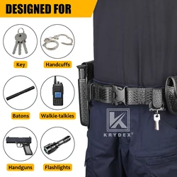 KRYDEX Cinturón táctico de servicio de cuero sintético con acabado trenzado
