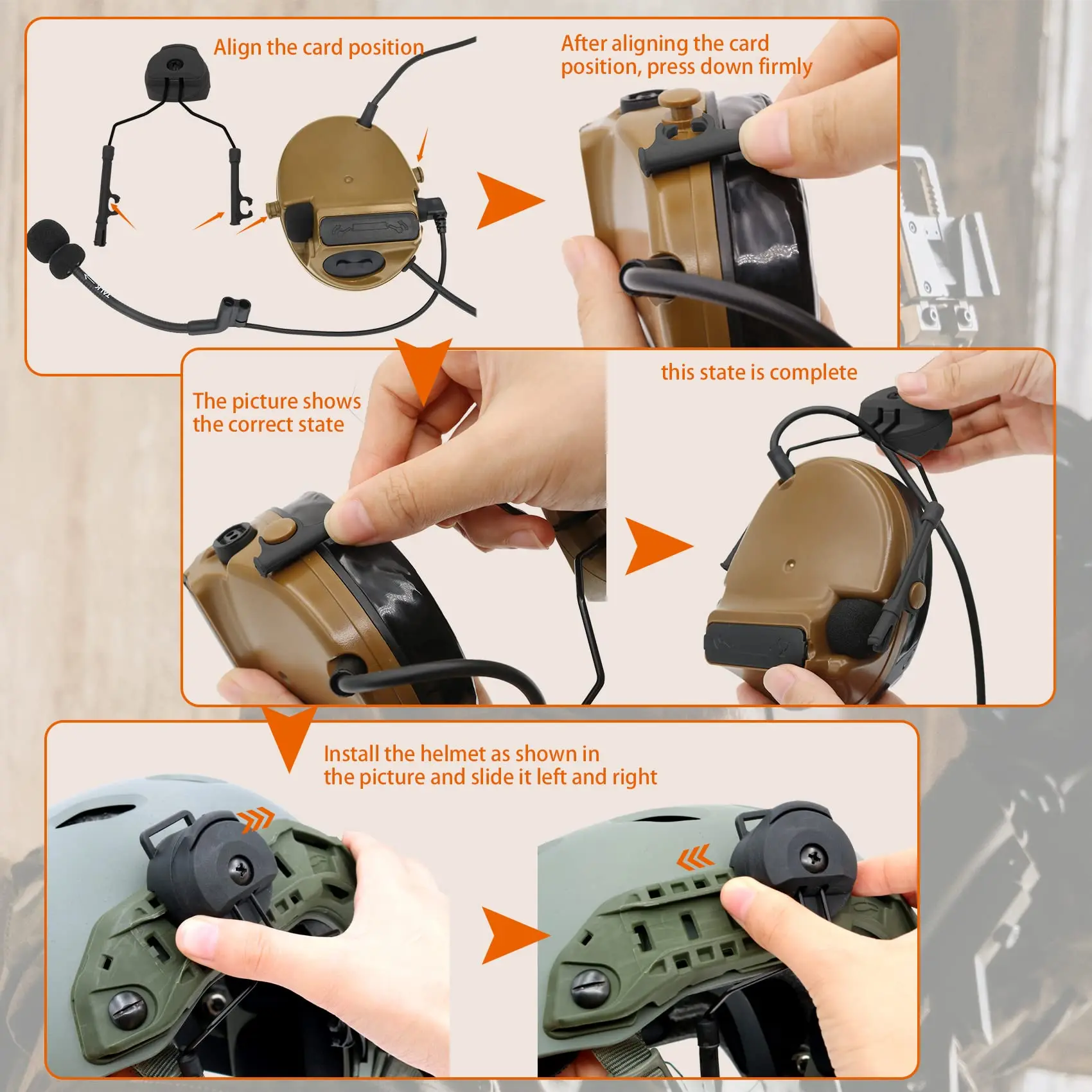 Adaptador riel ARC para auriculares tácticos y casco Comtac - imagen 3