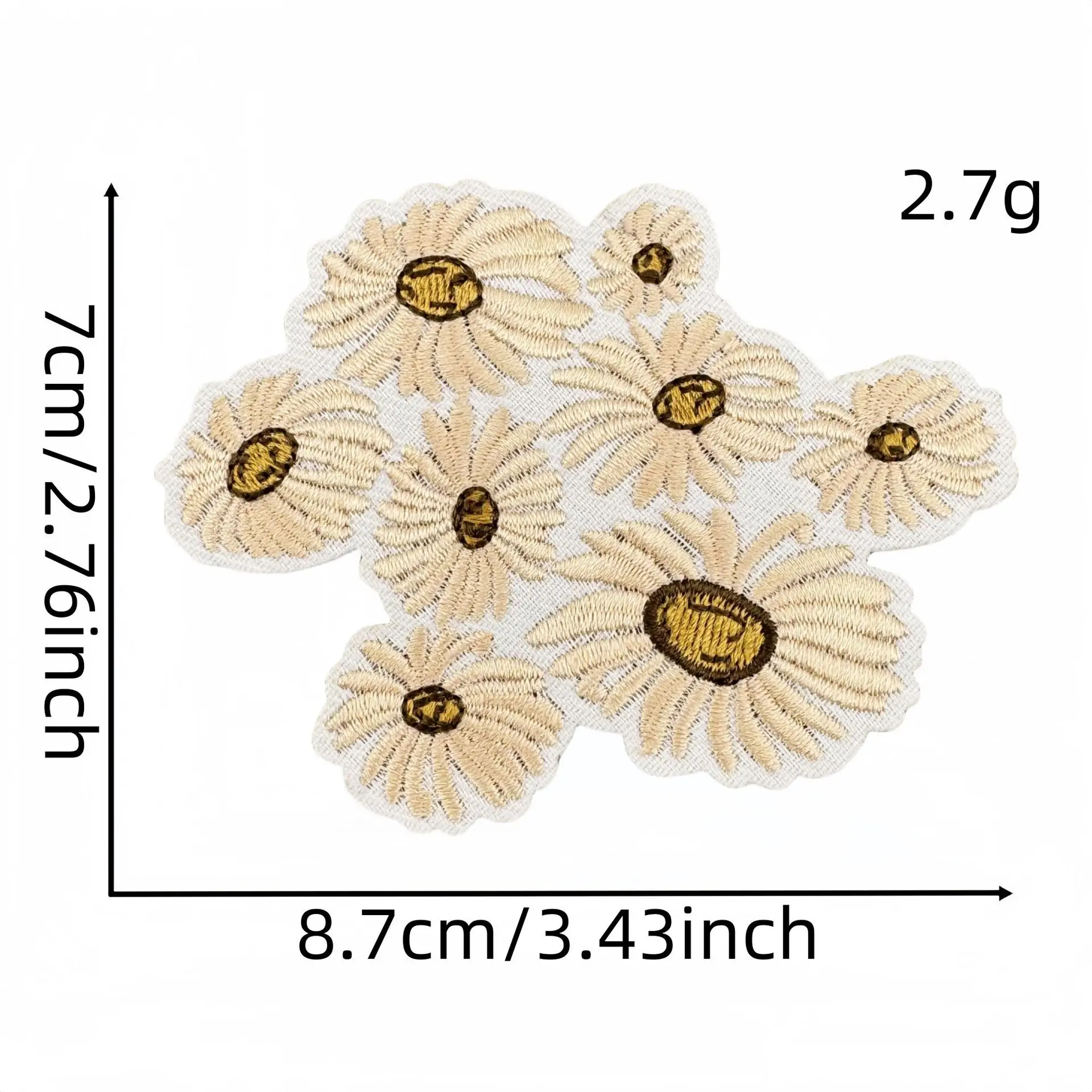Parche bordado bohemio flores ramo claro decorativo para hogar