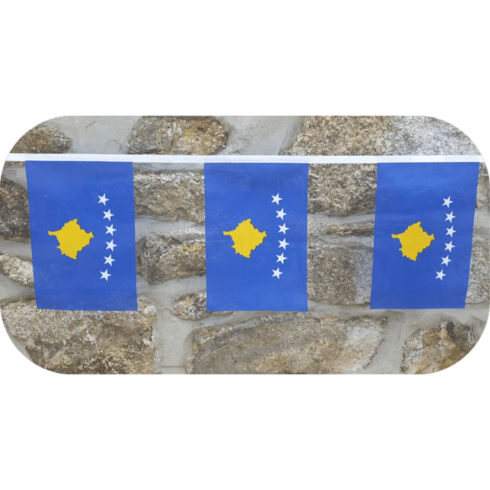 Banderines SKY FLAG Kosovo 14x21cm – Guirnalda festiva de 20 piezas - imagen 5
