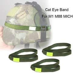Casco M88 con banda reflectante ojo de gato para escalada y combate