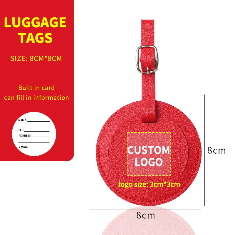 Etiqueta de equipaje personalizada de cuero PU con monograma - imagen 4