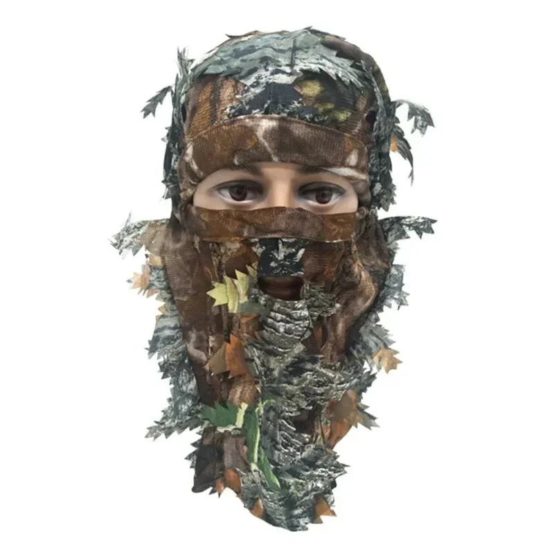 Sombrero camuflaje 3D ghillie con capucha facial para caza