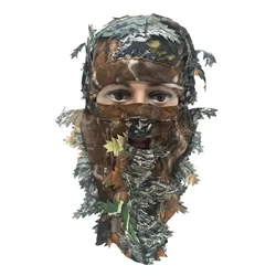 Sombrero camuflaje 3D ghillie con capucha facial para caza