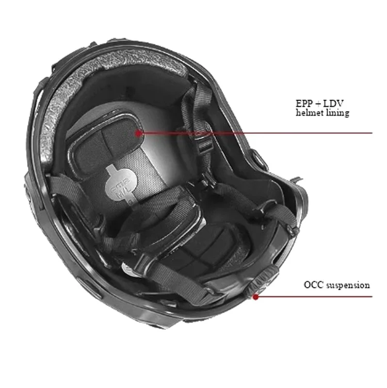 FMA Casco táctico de corte alto ligero – protección cabeza exteriores
