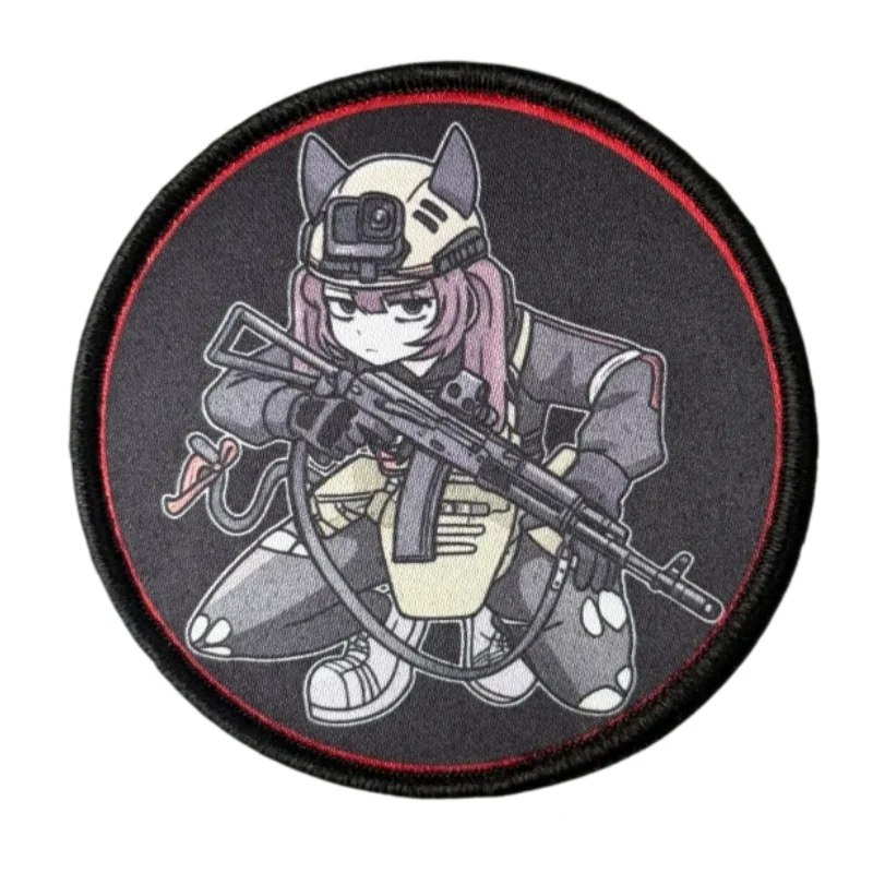 Parche de moral anime chica gato con velcro para mochila y ropa - imagen 4