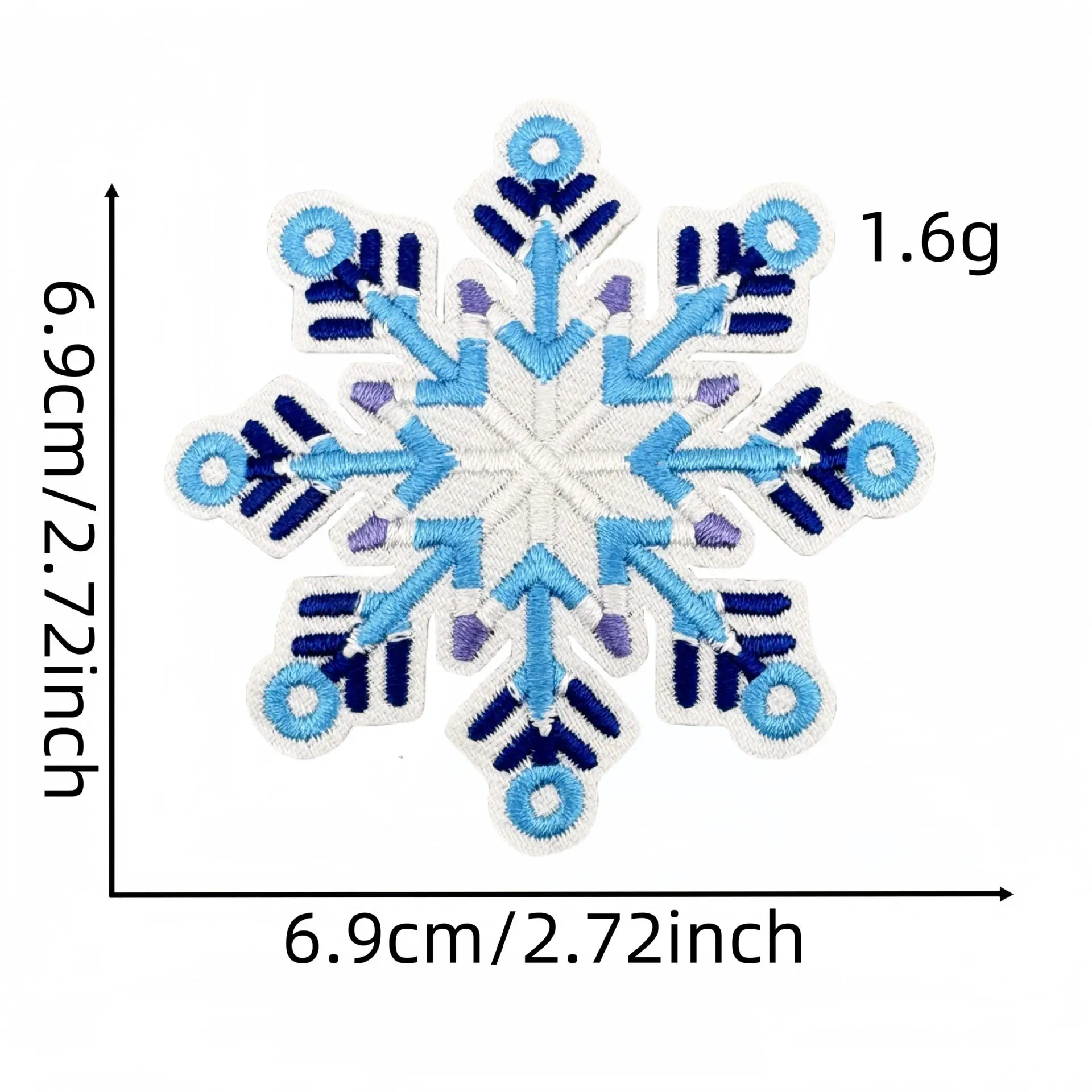 Parche térmico para planchar copos de nieve azul y rosa adhesivo