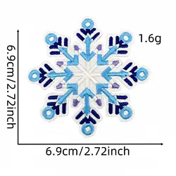 Parche térmico para planchar copos de nieve azul y rosa adhesivo