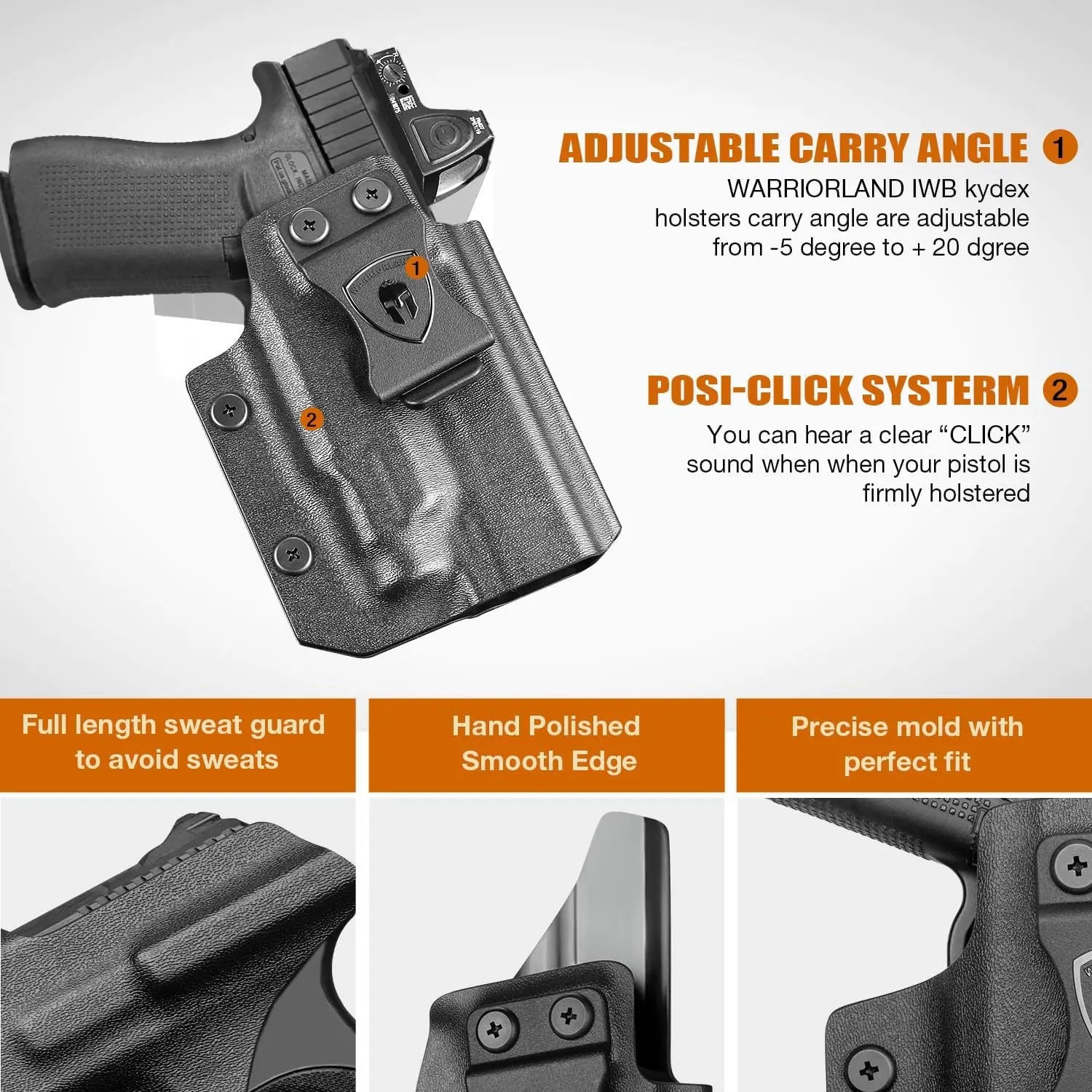 Funda IWB Kydex Glock 43X MOS con TLR-7X Sub, corte óptico - imagen 2