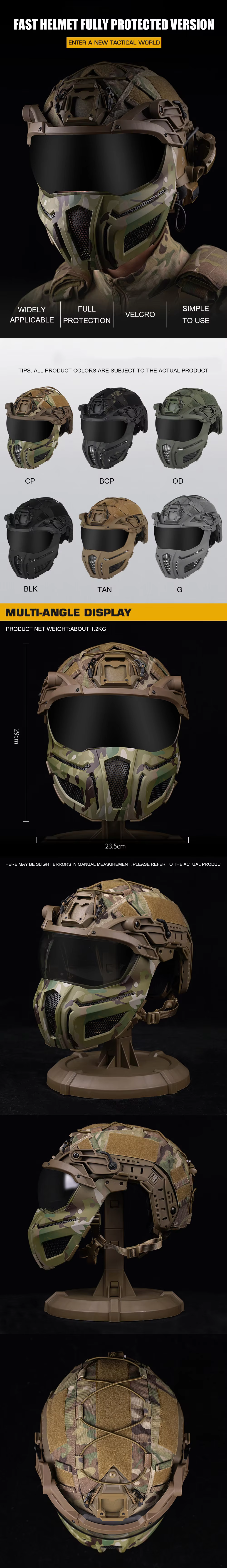 Casco en acción