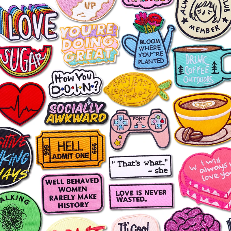 Parche termoadhesivo bordado taza dibujos animados – para chaquetas