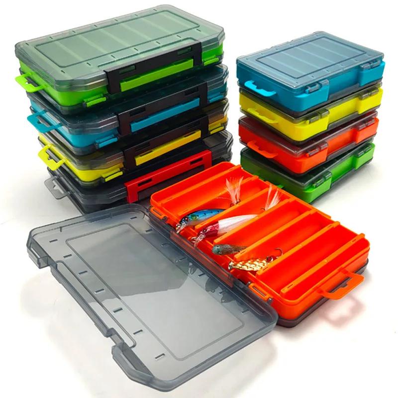 Caja para pesca de señuelos doble cara con compartimentos