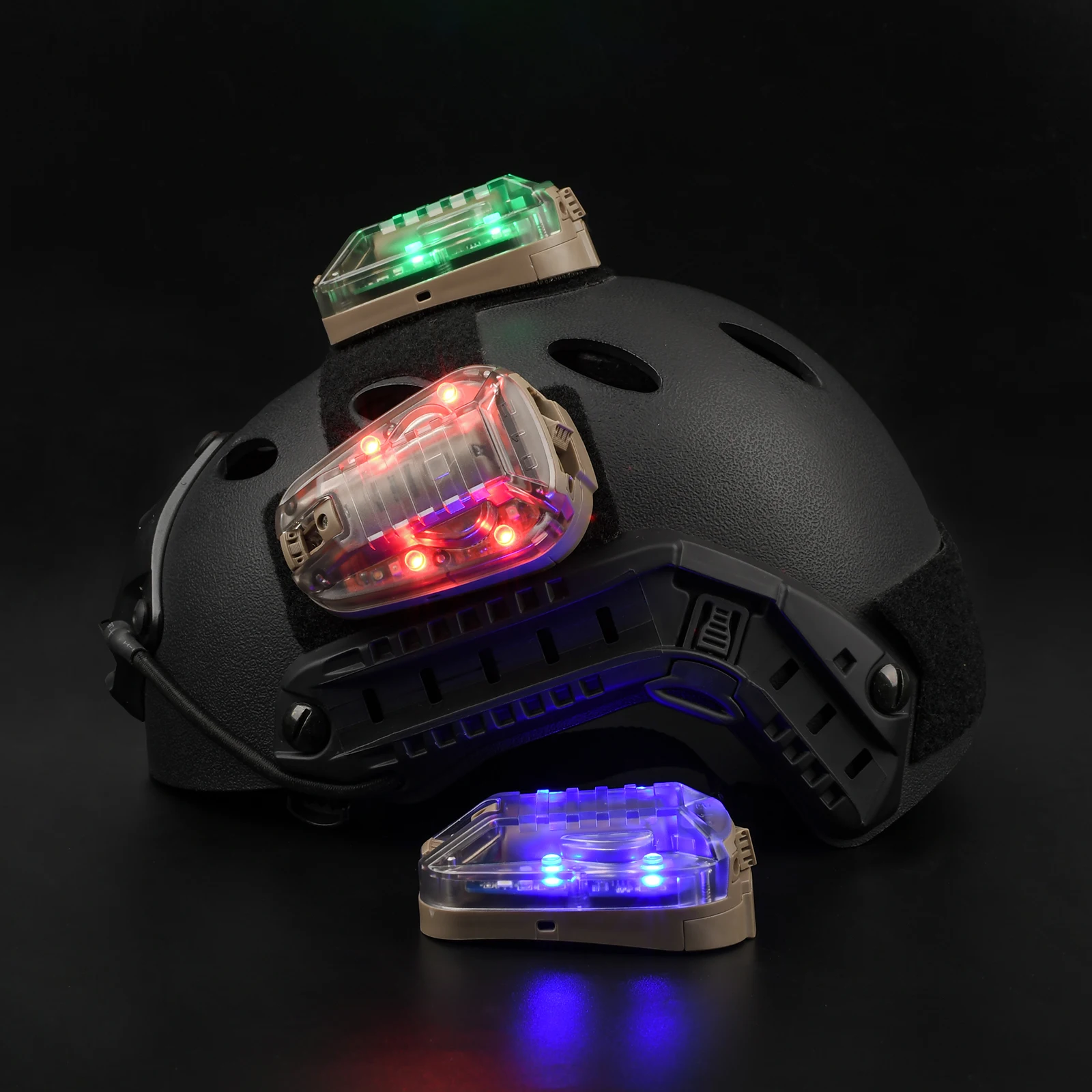 Luz táctica para casco con estroboscópico IR, azul verde rojo - imagen 2
