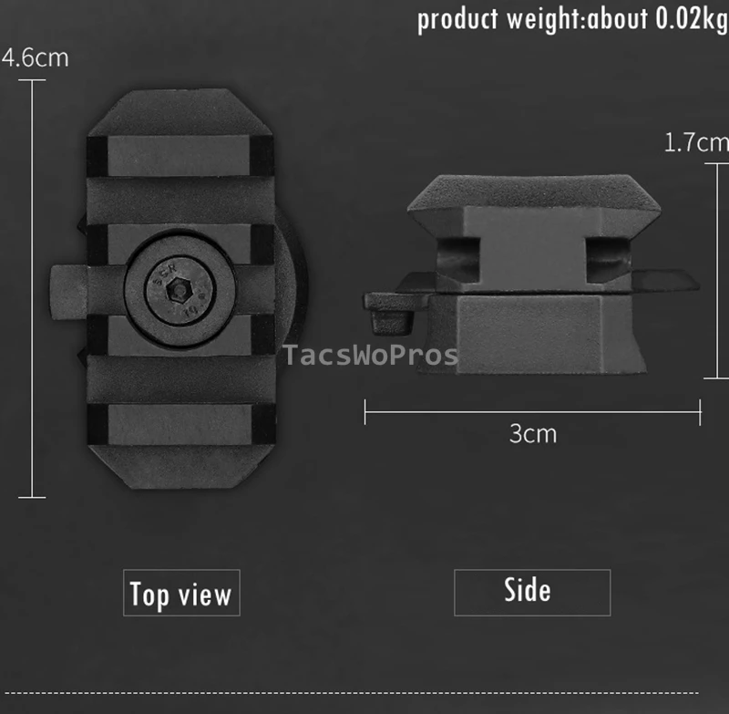 Adaptador de riel Picatinny para casco táctico con guía de linterna - imagen 2