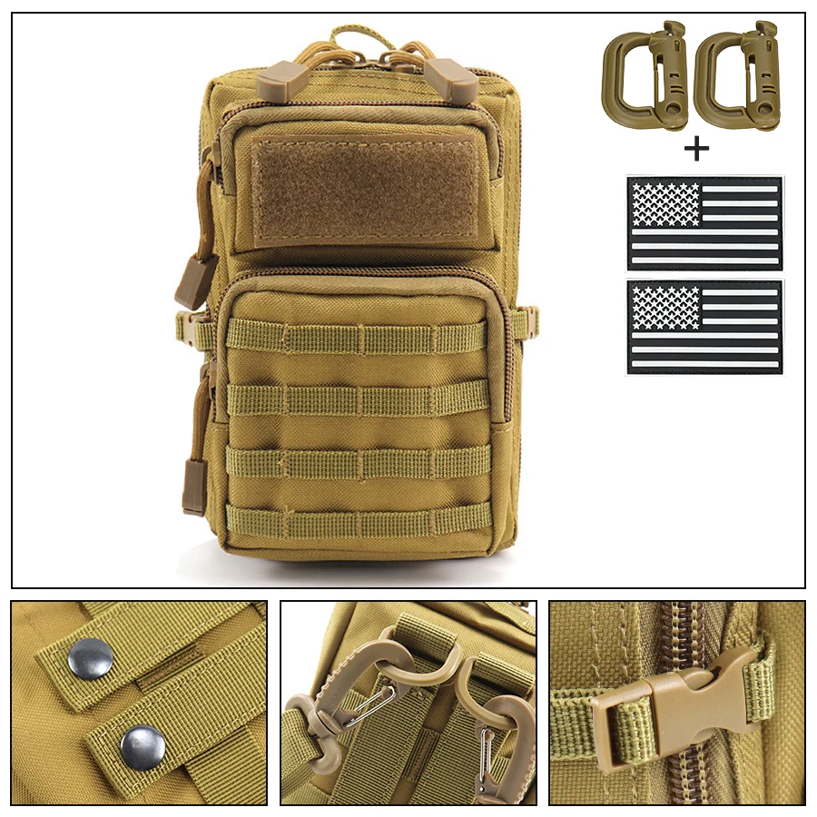 Bolso táctico cruzado exterior con correas MOLLE para insignias - imagen 4