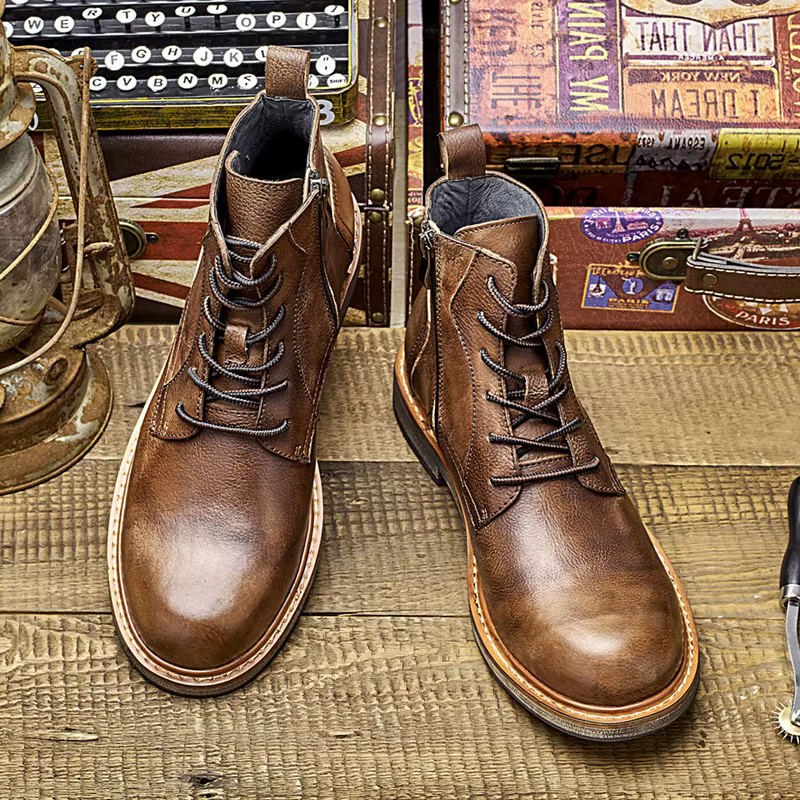 Botas tácticas de cuero impermeable - Trekking al tobillo para hombre y mujer - imagen 2