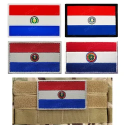 Parche bordado bandera Paraguay decorativo para hombro ropa mochila