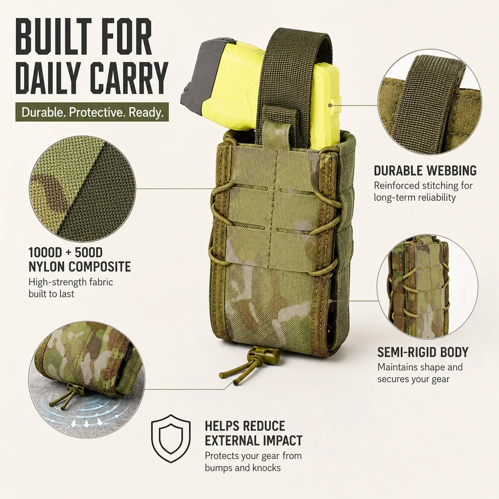 Funda táctica para táser de extracción rápida con clip para cinturón