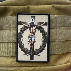 Parche táctico Jesús Cristo en la cruz velcro gancho y bucle