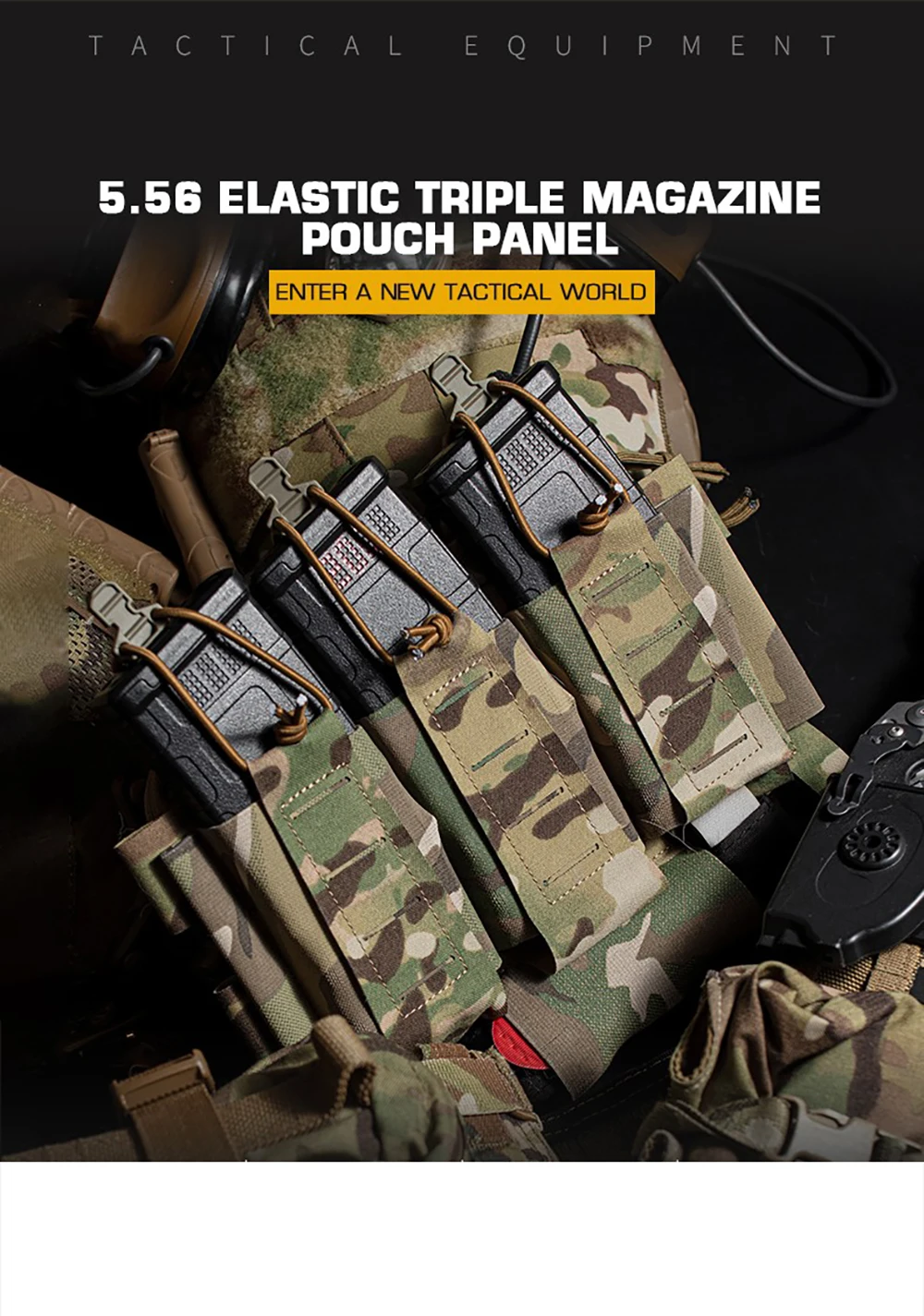 Bolsa táctica triple para 5.56 con soporte de torniquete
