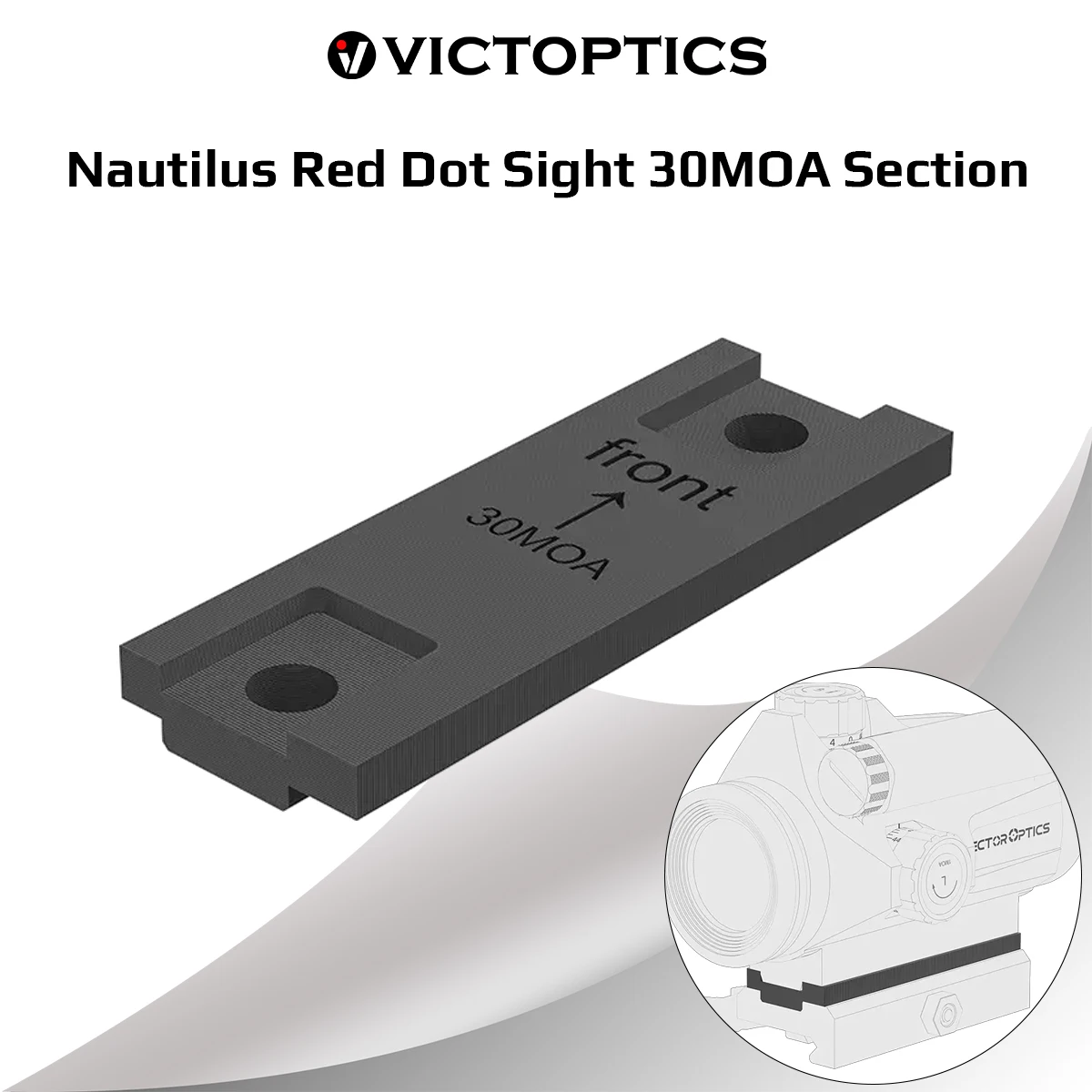 Mira Punto Rojo Nautilus 30 MOA con Placa Elevación para Caza - imagen 3